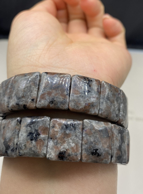 天然火焰石手排女款黑拉煤手串