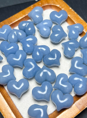 天使石屁桃小滴溜吊坠珠子diy雕刻小爱心手工串手链水晶饰品