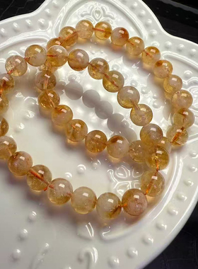 木与海天然黄塔晶手链女款带白棉