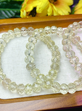 木与海天然柠檬黄水晶切面手链