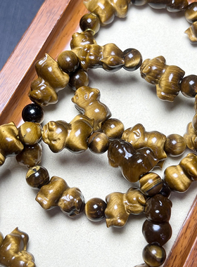 木与海天然黄虎眼马上有钱手链