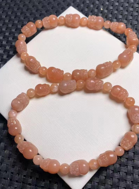 天然太阳石貔貅手链女款金沙石手串饰品水晶礼物民族风