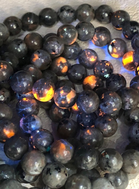 天然火焰石手链女款黑拉煤