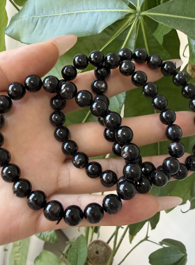 天然金运石手链古埃及猫眼苏辉石手串黑银线水晶饰品礼物表皮不错
