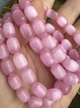 特价 粉石膏桶珠手链女款透石膏圆珠手串饰品欧美礼物