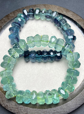 天然绿萤石盘珠刻面单圈水晶手链 饰品简约百搭时尚水晶串礼物