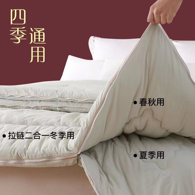 手工蚕丝被桑蚕丝被子母被二合一拉链款春秋被芯双人冬被四季通用,淘宝优惠券,粉丝福利购,淘宝优惠卷