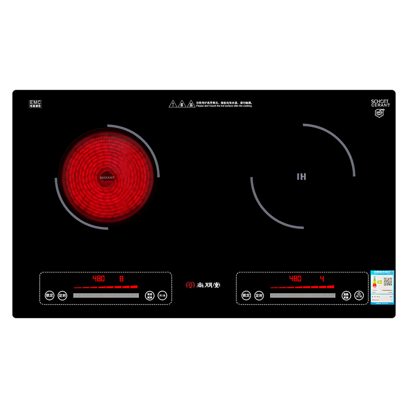 尚朋堂电陶炉家用嵌入式德国进口肖特面板一电一陶半桥双头电磁炉