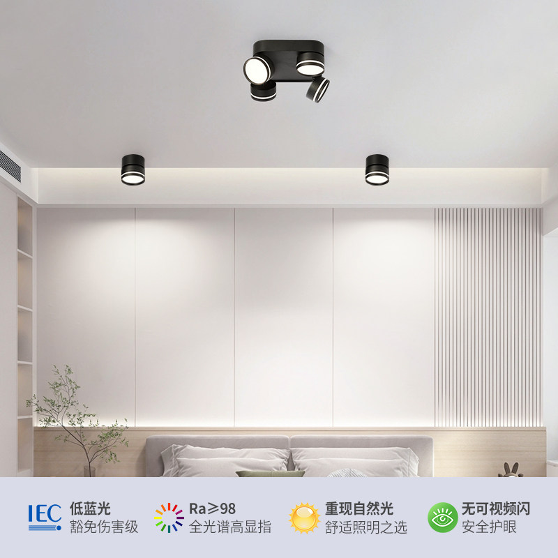 全光谱led明装筒灯多头双头三头斗胆灯可调角度客厅家用四头射灯,淘宝优惠券,粉丝福利购,淘宝优惠卷