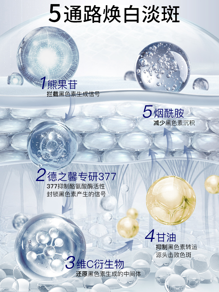 377VC面霜美白淡斑精华液套装提亮肤色面部精华改善痘印暗沉C-图1