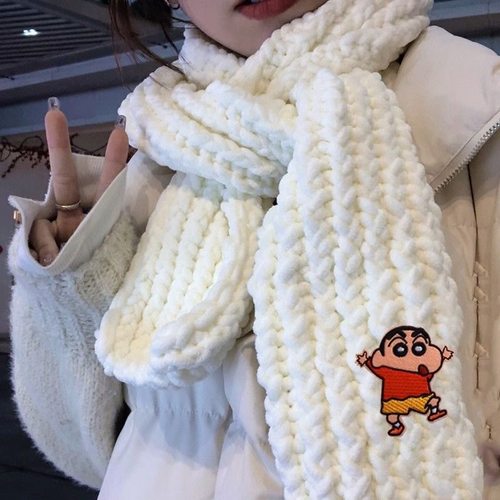 蜡笔小新围巾手工编织diy生日礼物送女生朋友闺蜜小众高级感实用 - 图2