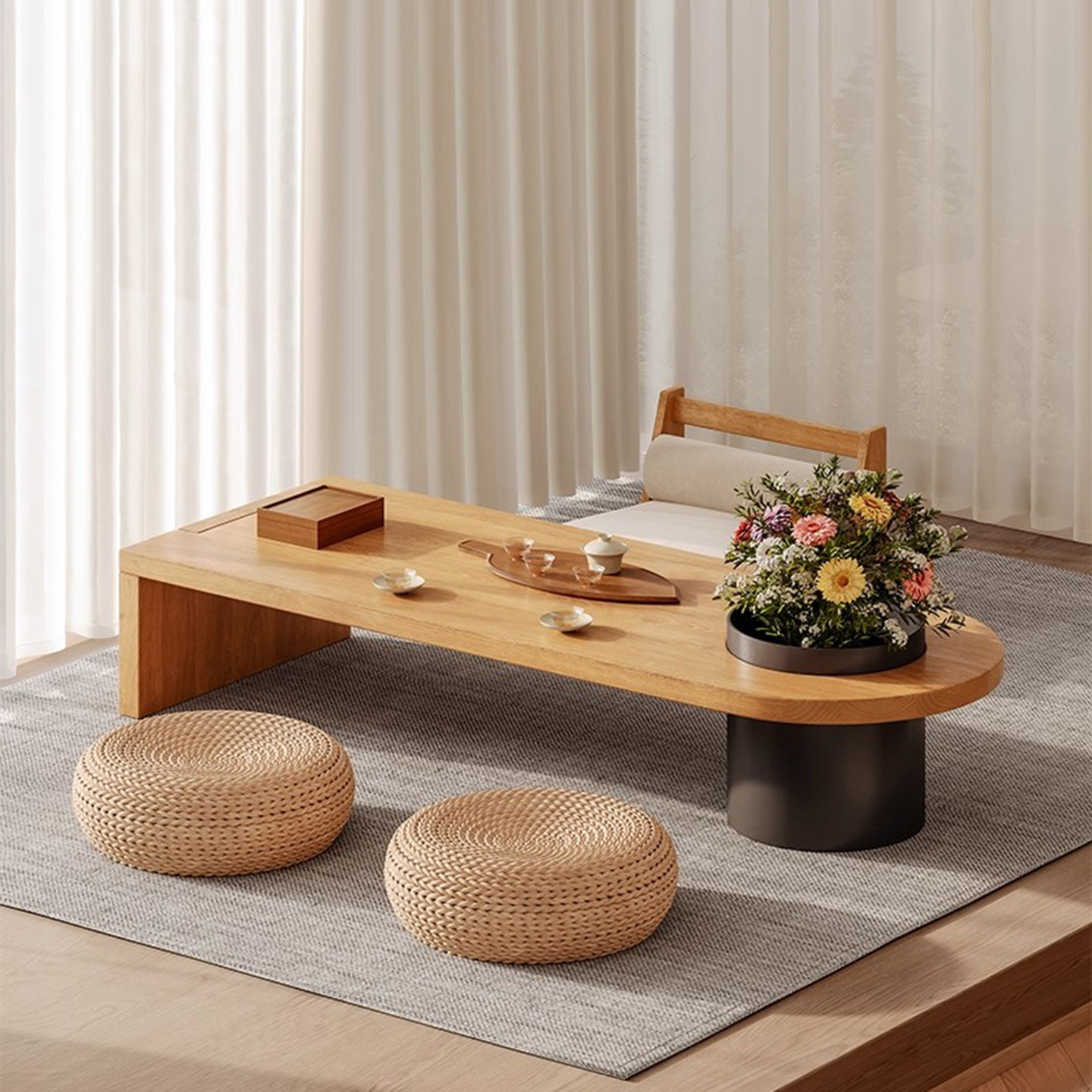 榻榻米茶桌北欧简约实木茶几小户型客厅家用轻奢设计感炕几飘窗几,淘宝优惠券,粉丝福利购,淘宝优惠卷