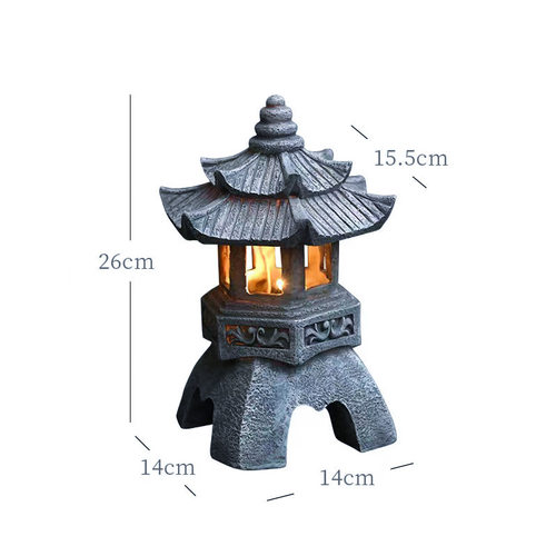 Solar powered stone tower light outdoor courtyard light - 图3