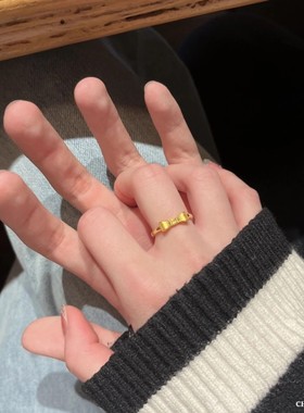 在逃公主戒指金色甜美时尚女