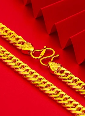 hiphop嘻哈金项链钛钢古巴金链子百搭流行夜店蹦迪男女