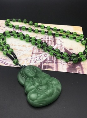 2025年新款个性项链夜市轻奢感潮流高级感观音佛美钰石吊坠带