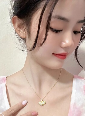 O字链贝壳金色项链合金链身贝壳光感吸睛潮流单品夏季新款