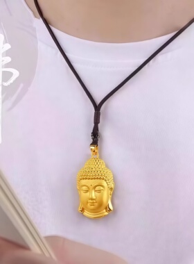 佛祖吊坠金色情侣款项坠