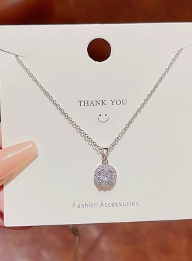 合金太阳花银色圆钻项链电镀合金耐磨日常清新潮流配饰时尚新品