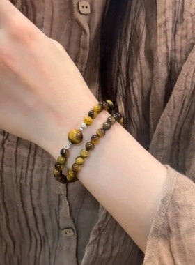 新中式仿虎眼手串高级感ins小众设计新款轻奢茶晶送妈妈礼物饰品