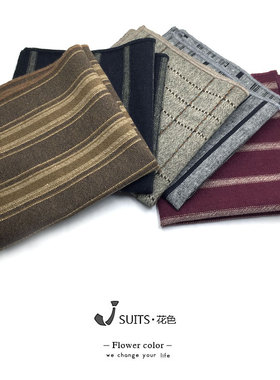 棉麻西服粗麻西装口袋巾