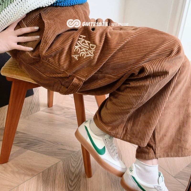 GMT8耐克复古灯芯绒工装长裤Nike休闲男裤刺绣条绒秋冬新款HF0354,淘宝优惠券,粉丝福利购,淘宝优惠卷