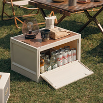 Outdoor Camping Folding Containing Box Wood Cover On-board Reserve Box Picnic Finishing Box Set Items Case Clothing containing box