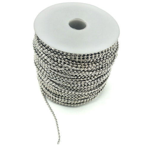 铁不锈钢珠链100米/卷挂链银色吊牌链链条送200扣子自由裁剪 包邮 - 图3