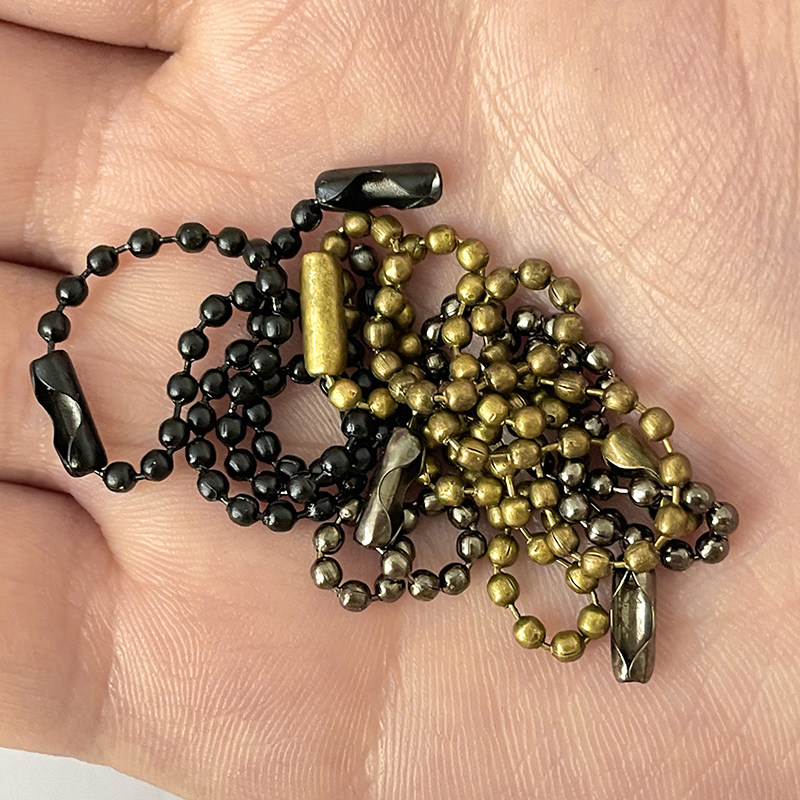 2.3mm珠链黑色枪黑圆珠链吊牌链鞋子箱包吊牌铁链1000条 镀镍工艺,淘宝优惠券,粉丝福利购,淘宝优惠卷