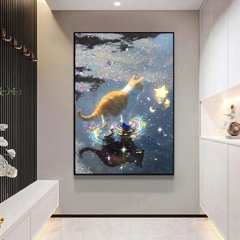 2024新款手工贴钻点钻砖石画DIY方钻满钻钻石画钻石绣追星的猫咪,淘宝优惠券,粉丝福利购,淘宝优惠卷