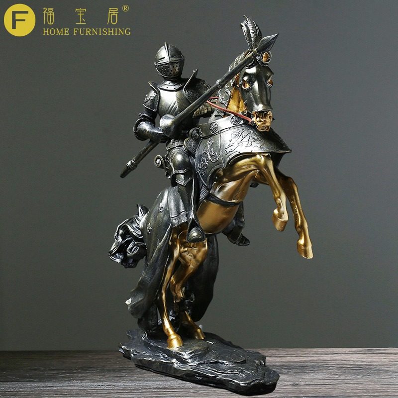 美式复古骑士摆件电视柜酒柜办公室装饰罗马盔甲士兵模型家居饰品,淘宝优惠券,粉丝福利购,淘宝优惠卷