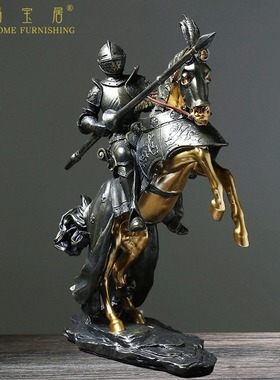 美式复古盔甲骑士摆件