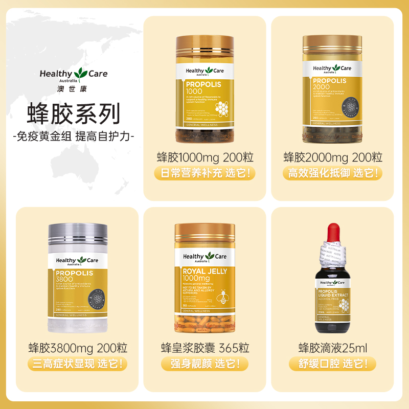 【立即抢购】【全系列】Healthy Care澳世康进口黑蜂胶胶囊 - 图1