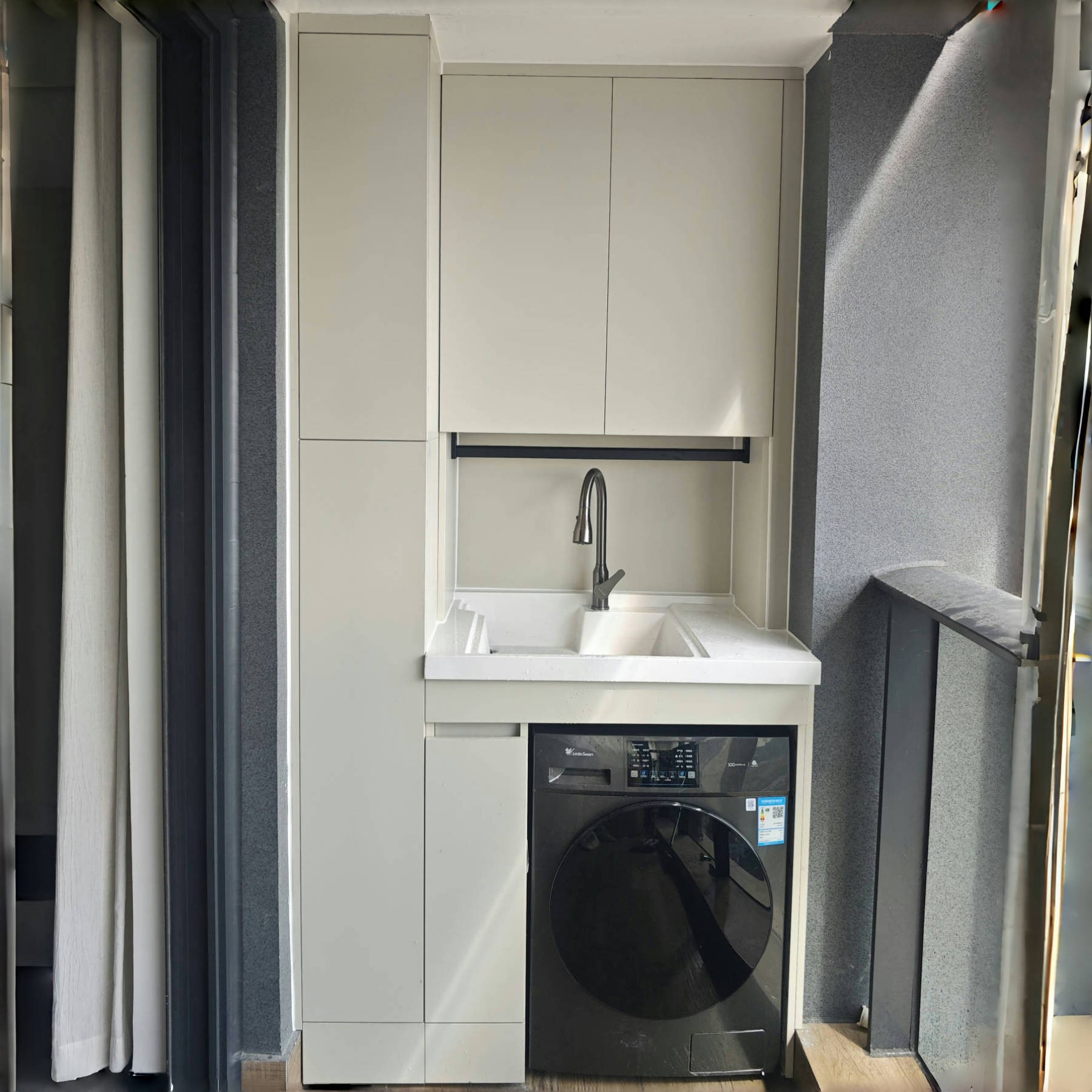 广州全铝阳台柜定制洗衣机一体柜定做阳台柜蜂窝铝洗烘叠放收纳柜,淘宝优惠券,粉丝福利购,淘宝优惠卷