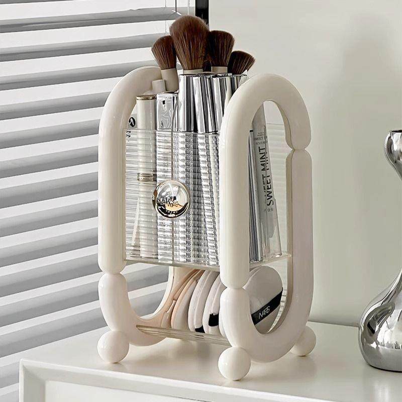 桌面化妆品收纳盒梳妆台高级感化妆刷收纳桶口红眉笔粉扑置物架,淘宝优惠券,粉丝福利购,淘宝优惠卷