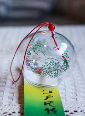 露营挂饰小号彩绘日式江户玻璃