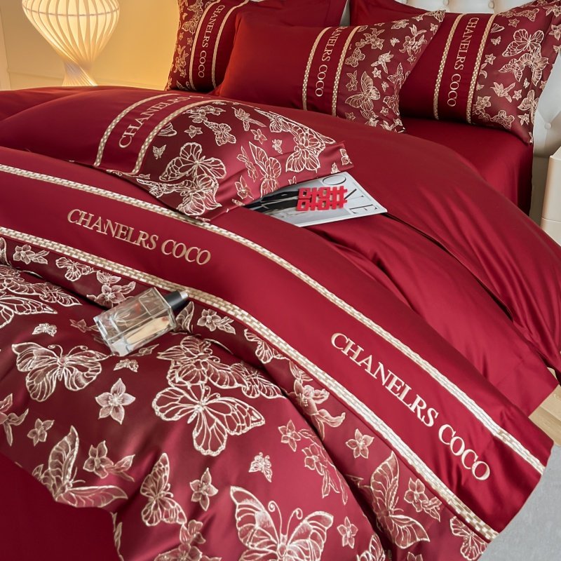 高档中式婚庆四件套大红色陪嫁床单被套纯棉结婚床上用品婚房喜被,淘宝优惠券,粉丝福利购,淘宝优惠卷