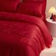 高档中式婚庆四件套大红色喜字床单被套纯棉结婚床上用品婚房陪嫁