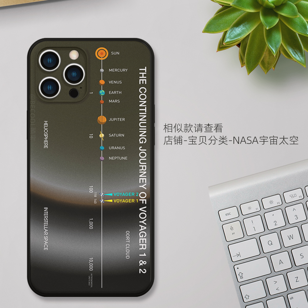 NASA旅行者1号2号时间线手机壳适用苹果15Promax宇宙太空iPhone13新款个性小众小米14全包镜头IQOO12防摔NEO9 - 图1