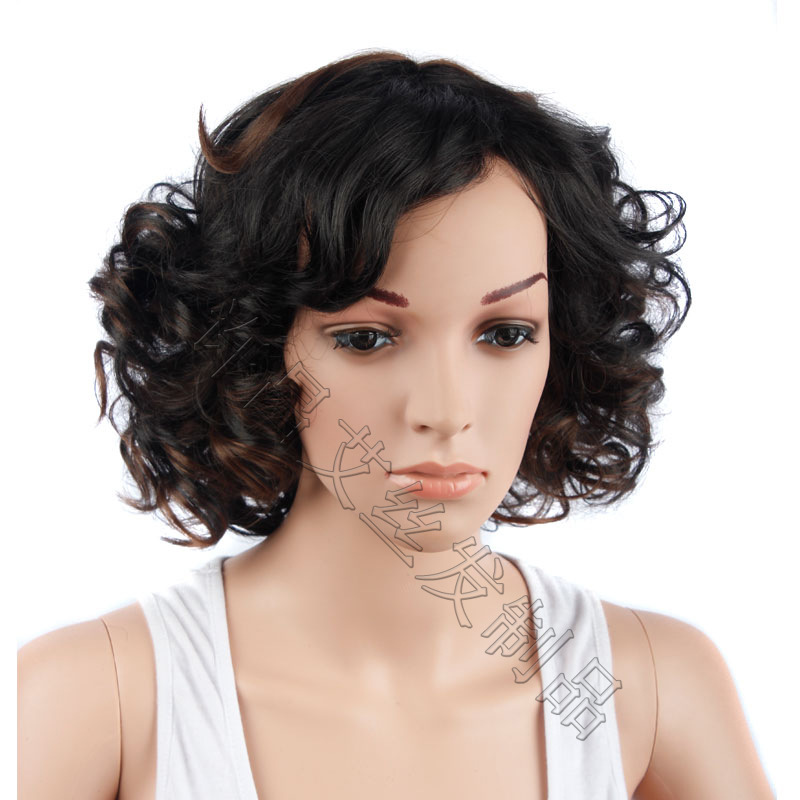 Europe ladies short hair caps hair party curls wigs set假发-图3