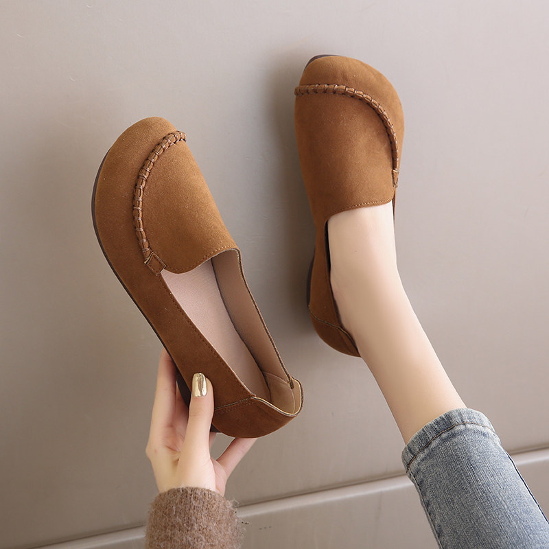 老北京布鞋女大码41—43一脚蹬平底孕妇鞋秋季真皮软底妈妈单鞋42,淘宝优惠券,粉丝福利购,淘宝优惠卷