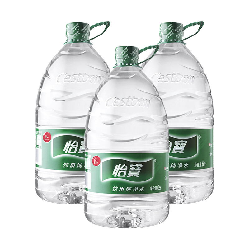 怡宝饮用纯净水6L*3桶整箱包邮 大瓶桶装矿泉水家庭办公饮用水 - 图1