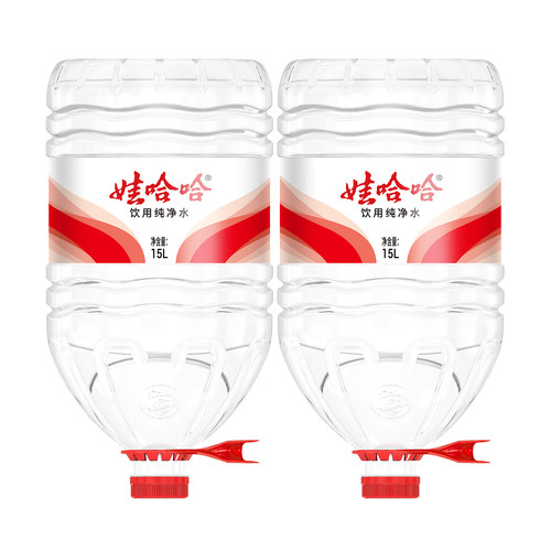 娃哈哈大桶纯净水15L*2桶包邮家庭超大瓶泡茶饮用水14.8l非矿泉水-图1