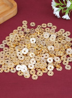 迷你金色小钱币五帝钱摇钱树钱币聚宝盆米缸装饰创意摆件工艺品