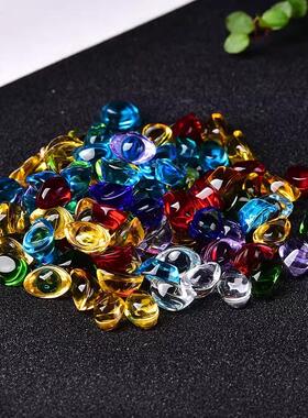 水晶聚宝盆七彩琉璃元宝摆件