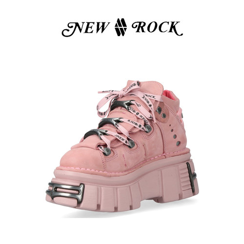 New Rock西班牙潮牌新款多巴胺穿搭朋克风高帮松糕厚底鞋 - 图3