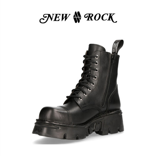 NEWROCK官方正品西班牙进口真皮做旧手工定制简约复古厚底马丁靴 - 图2