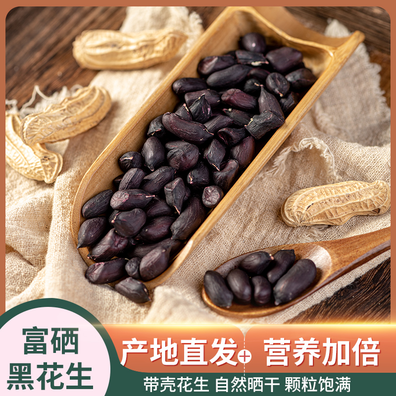 24年新鲜云南黑花生带壳生的熟的批发5斤/10斤晒干黑花生可种植