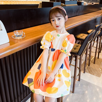 Girls Dress Summer Dress 2022 New Kids Foreign Pie Short Sleeves Little Girl Korean Version Summer Net Red Princess Skirt