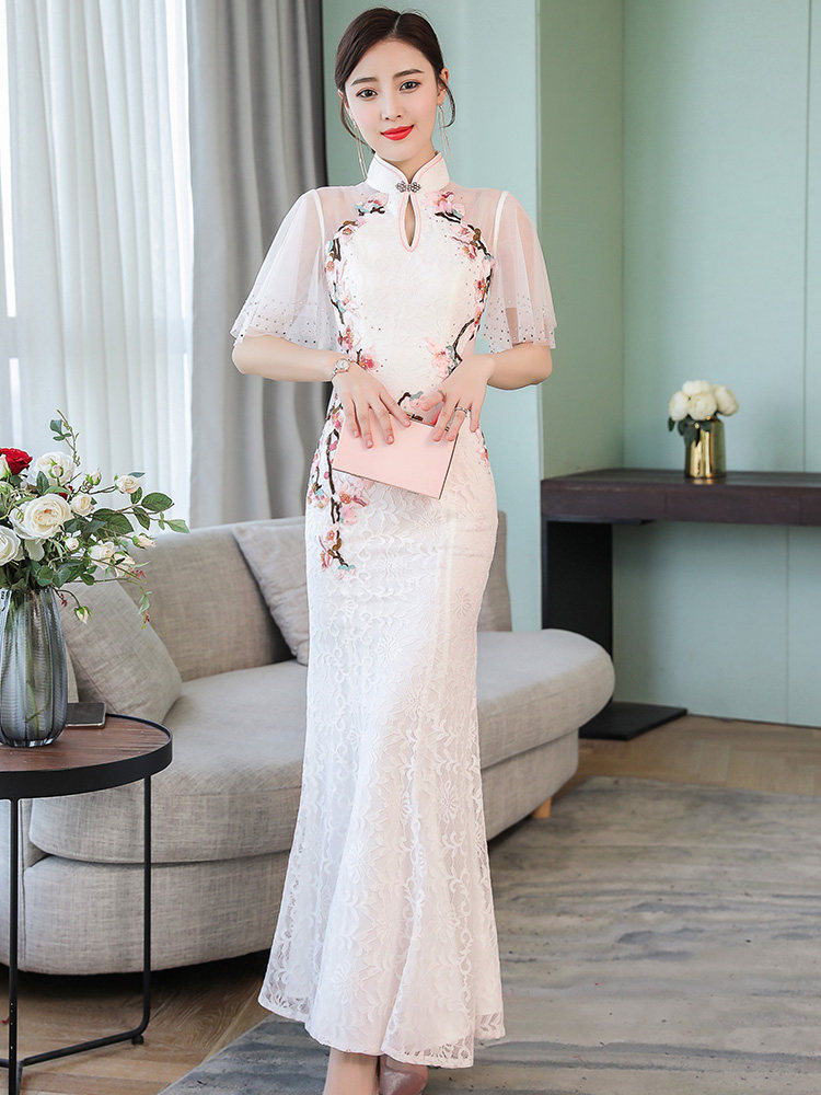 改良版旗袍女2020年新款长款连衣裙 杨柳细腰旗袍